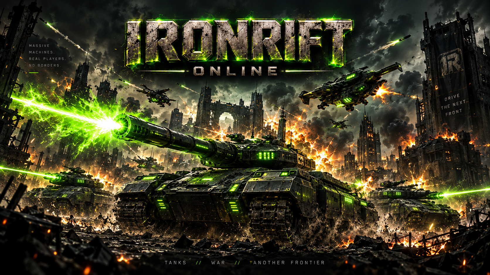 IronRift tank in battle